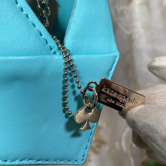 ♥️SOLD♥️KATE♠️SPADE SEAHORSE Chain Shoulder Clutch Limited Edition Blue Bag S - Picture 11 of 17